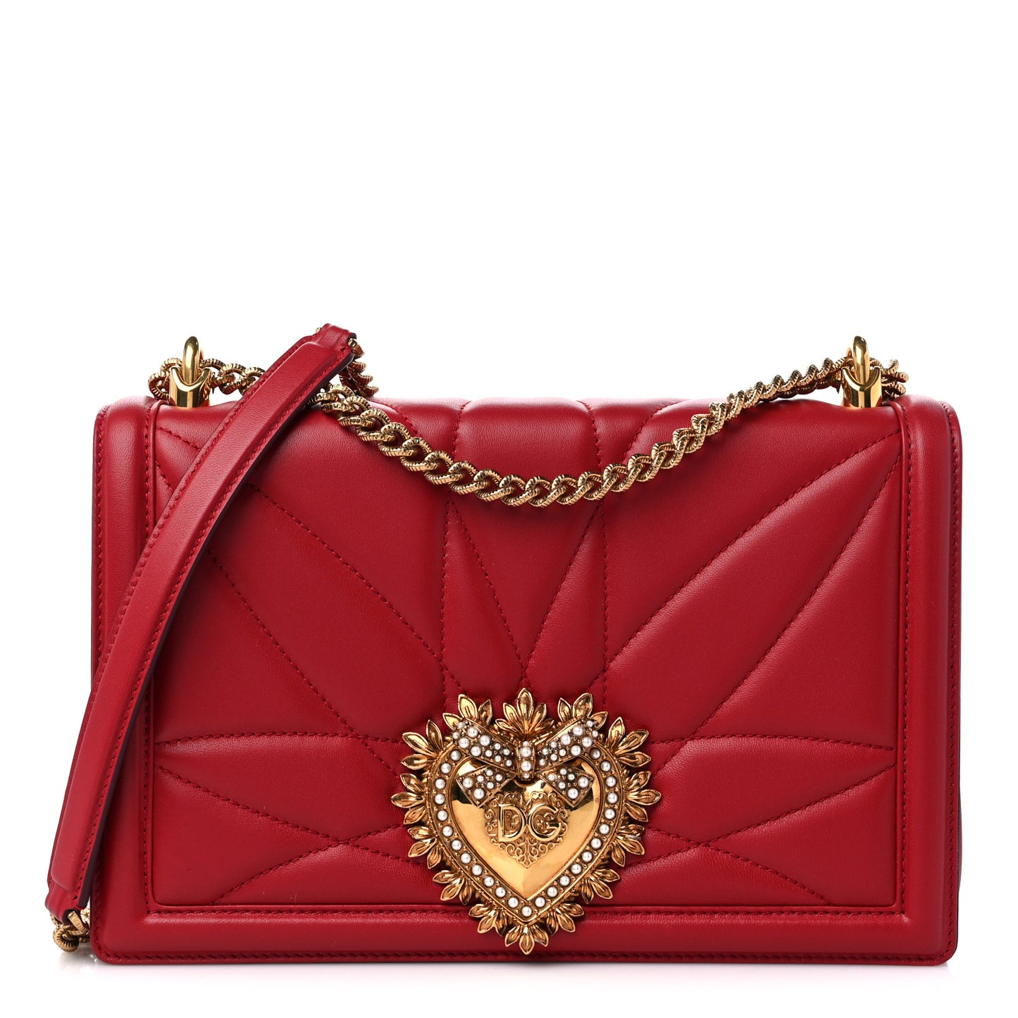 Calfskin Large Devotion Crossbody Bag Red