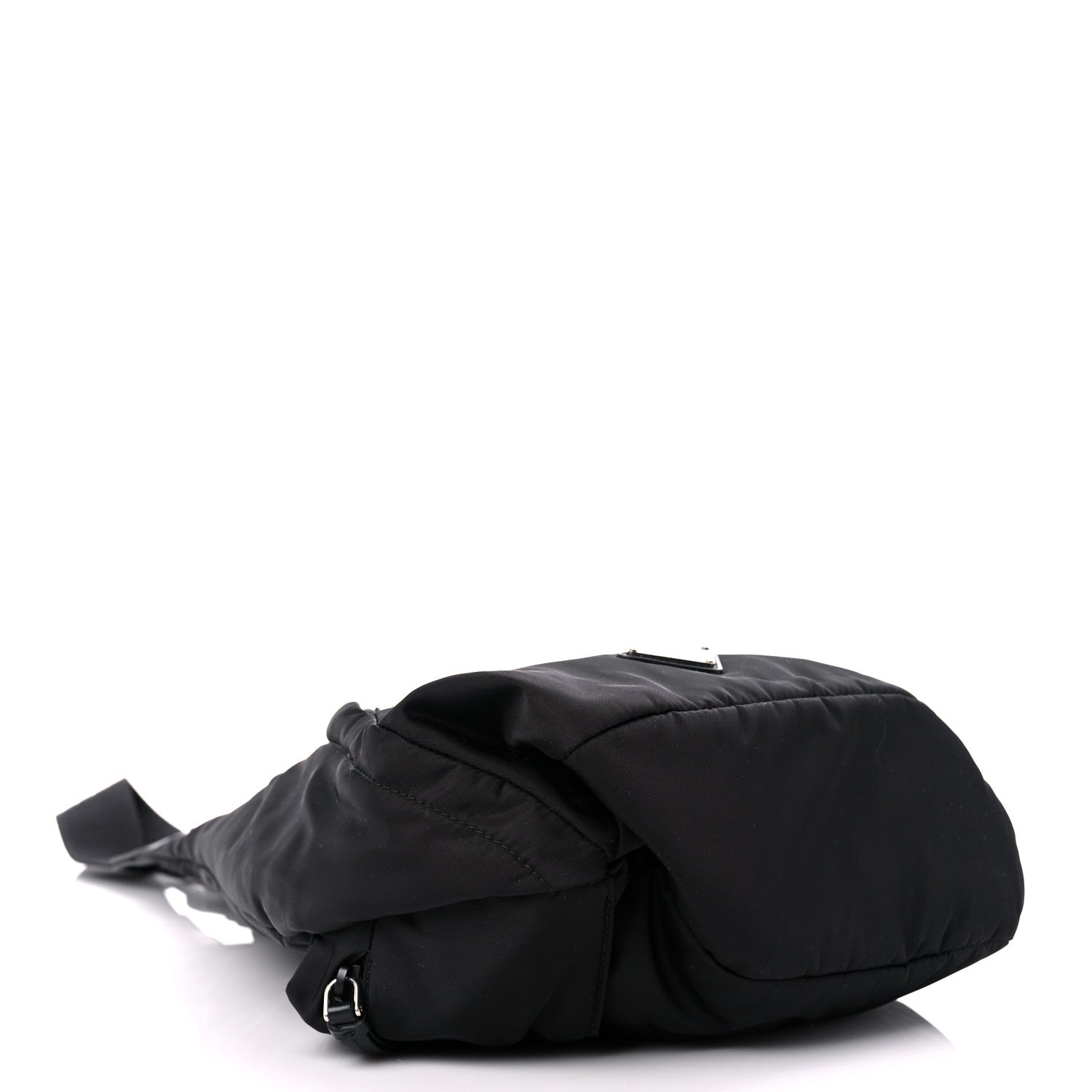 Prada Re-Nylon Vitello Metal Triangle Logo Sling Backpack Black 4 of 9