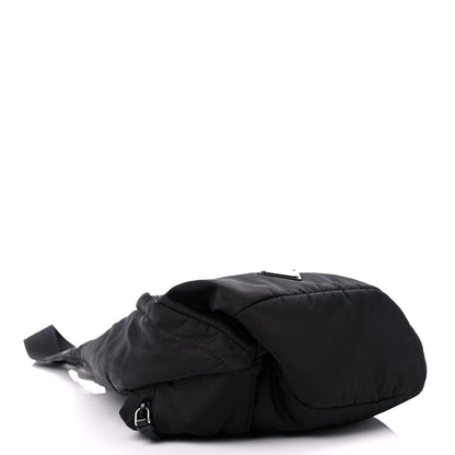 Prada Re-Nylon Vitello Metal Triangle Logo Sling Backpack Black 4 of 9
