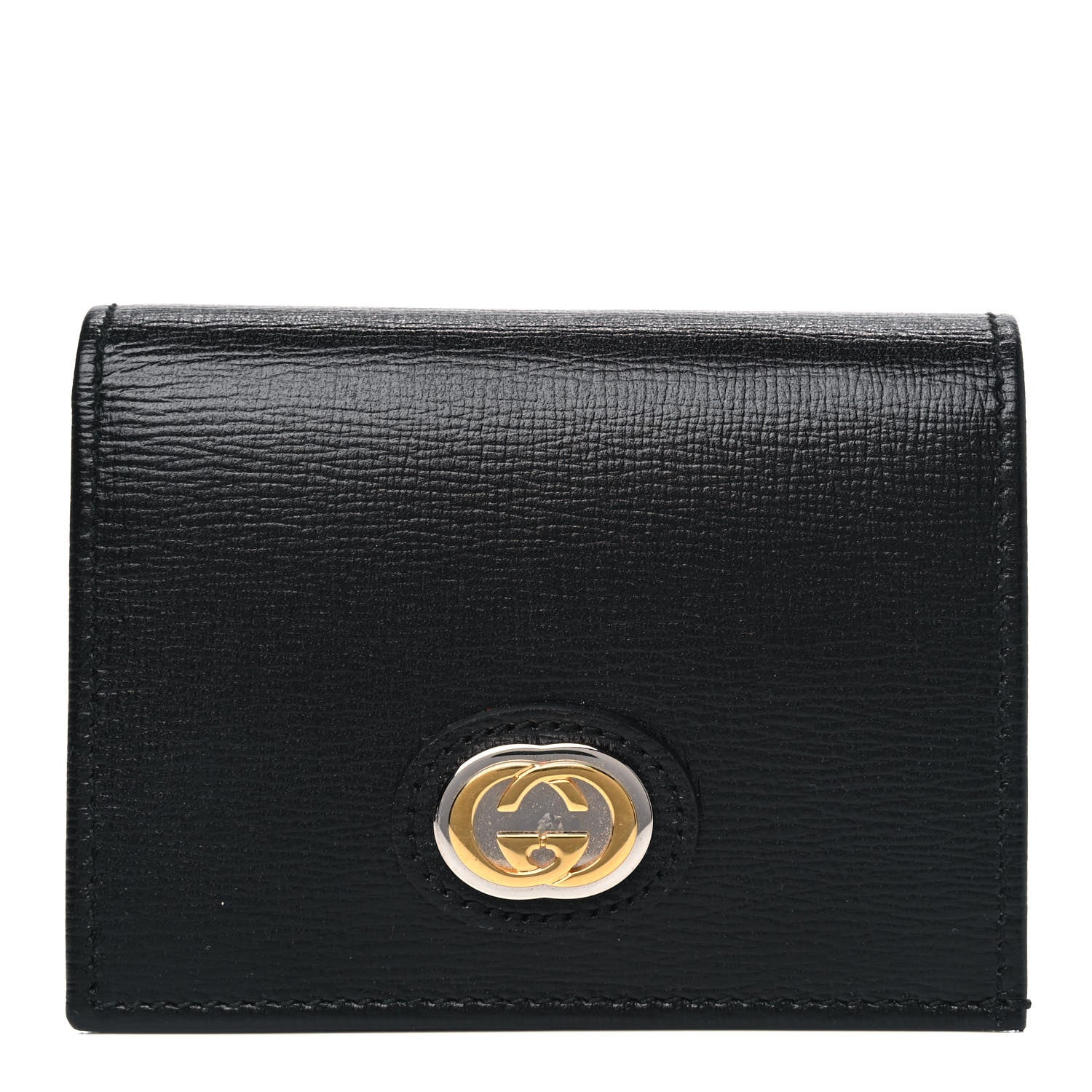 Gucci Azalea Calfskin Marina Card Case Black 1 of 4