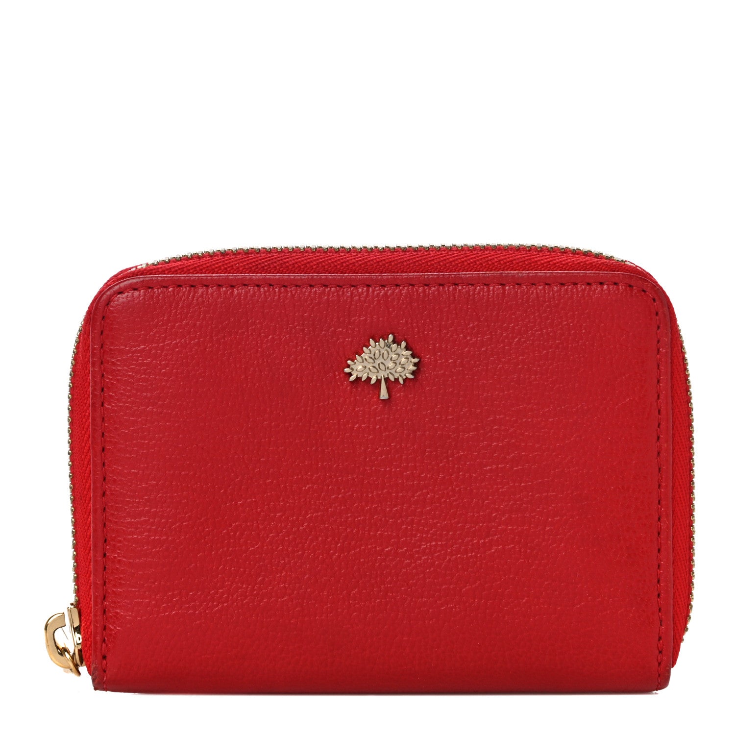 Mulberry Small Classic Grain Compact Zip Wallet Red 1 of 11