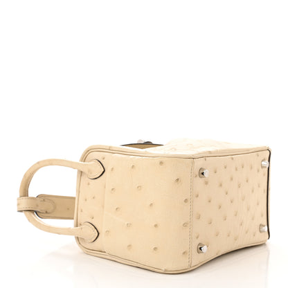 Hermes Ostrich Mini Lindy 20 Nata 4 of 11