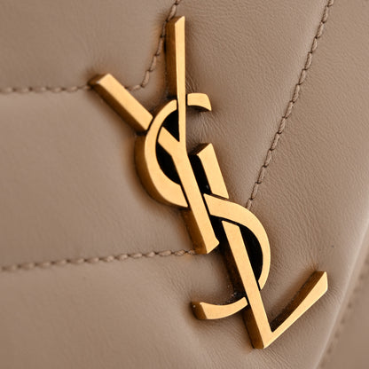 Saint Laurent Calfskin Y Quilted Monogram Toy Loulou Crossbody Bag Dark Beige 14 of 14