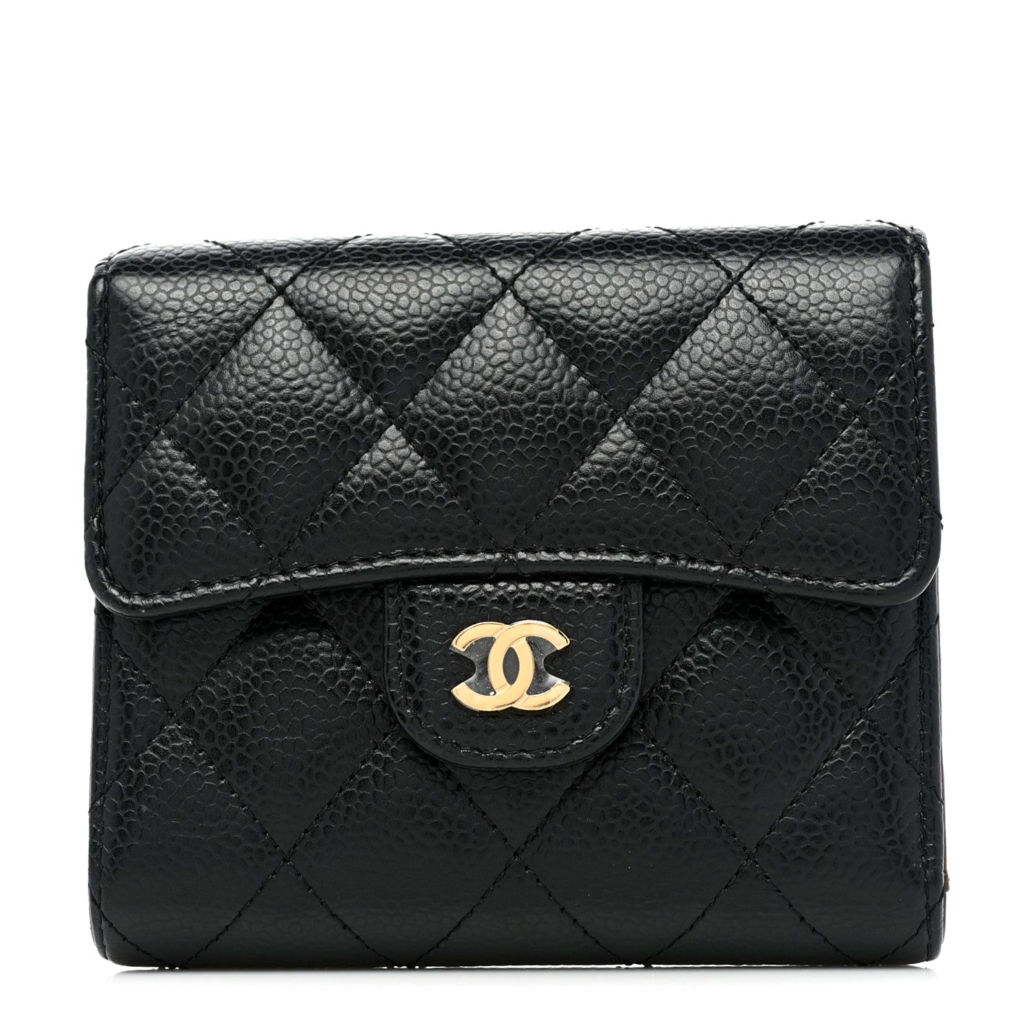 Chanel Caviar Quilted Compact Flap Wallet Black 1 of 9