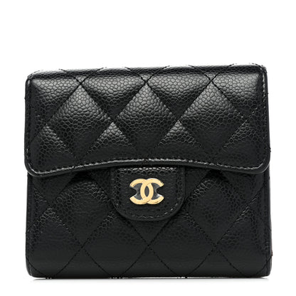 Chanel Caviar Quilted Compact Flap Wallet Black 1 of 9