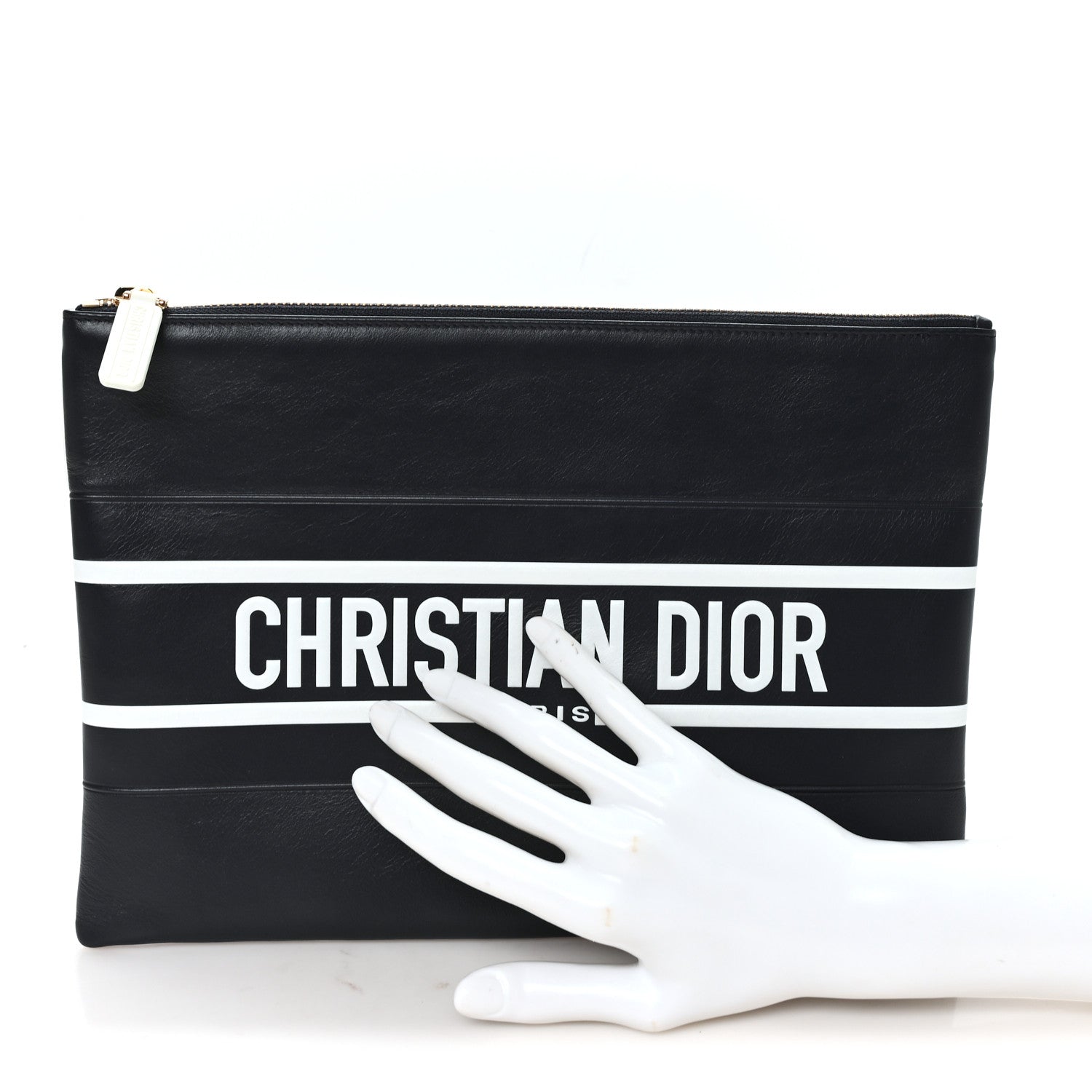 Christian Dior Calfskin Diorissimo Pouch Black 2 of 7