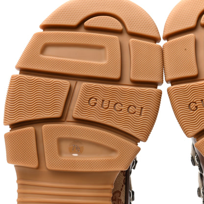 Gucci X SEGA Suede Calfskin GG Monogram Mens Flashtrek Sneakers 7.5 New Cuir Beige Ruggine 6 of 8