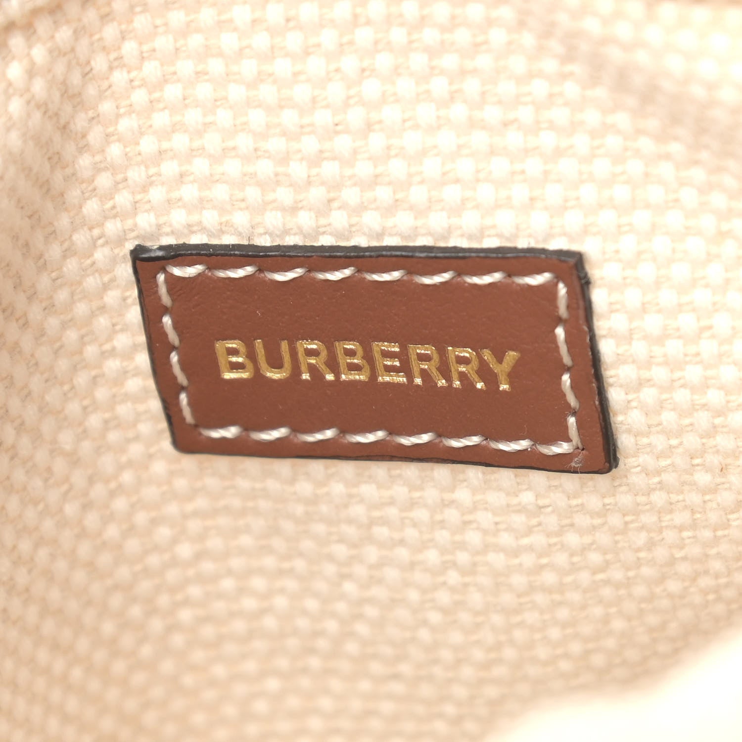 Burberry Cotton Canvas Horseferry Print Small Drawcord Pouch White Tan 6 of 9