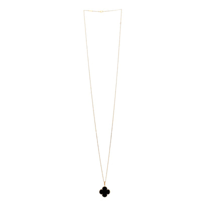 Van Cleef & Arpels 18K Yellow Gold Black Onyx Magic Alhambra Pendant Necklace 3 of 6