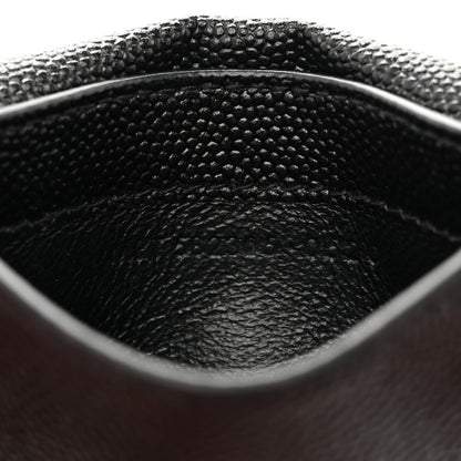 Saint Laurent Grain De Poudre Uptown Monogram Card Case Black 7 of 8