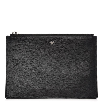 Christian Dior HOMME Cork Calfskin Bee Pouch Black 1 of 7
