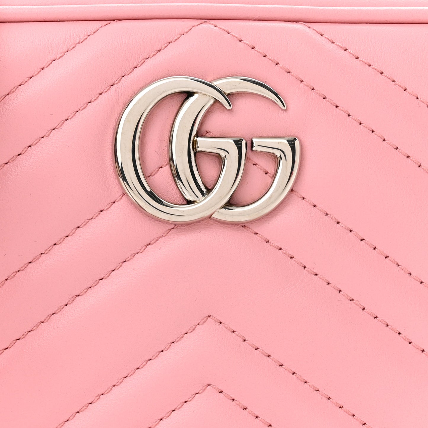 Calfskin Matelasse Mini GG Marmont Chain Shoulder Bag Wild Rose