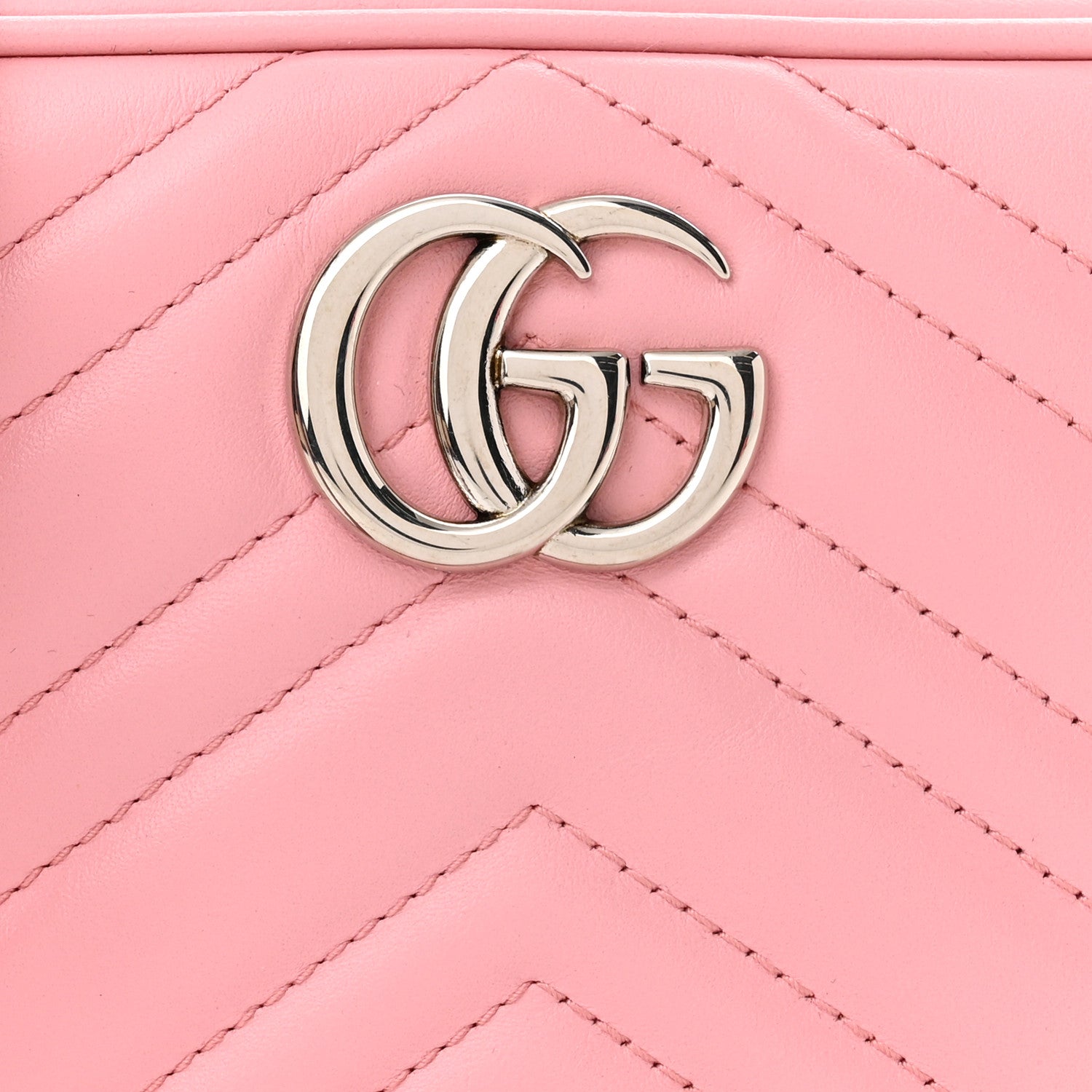 Gucci Calfskin Matelasse Mini GG Marmont Chain Shoulder Bag Wild Rose 8 of 11