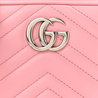 Gucci Calfskin Matelasse Mini GG Marmont Chain Shoulder Bag Wild Rose 8 of 11