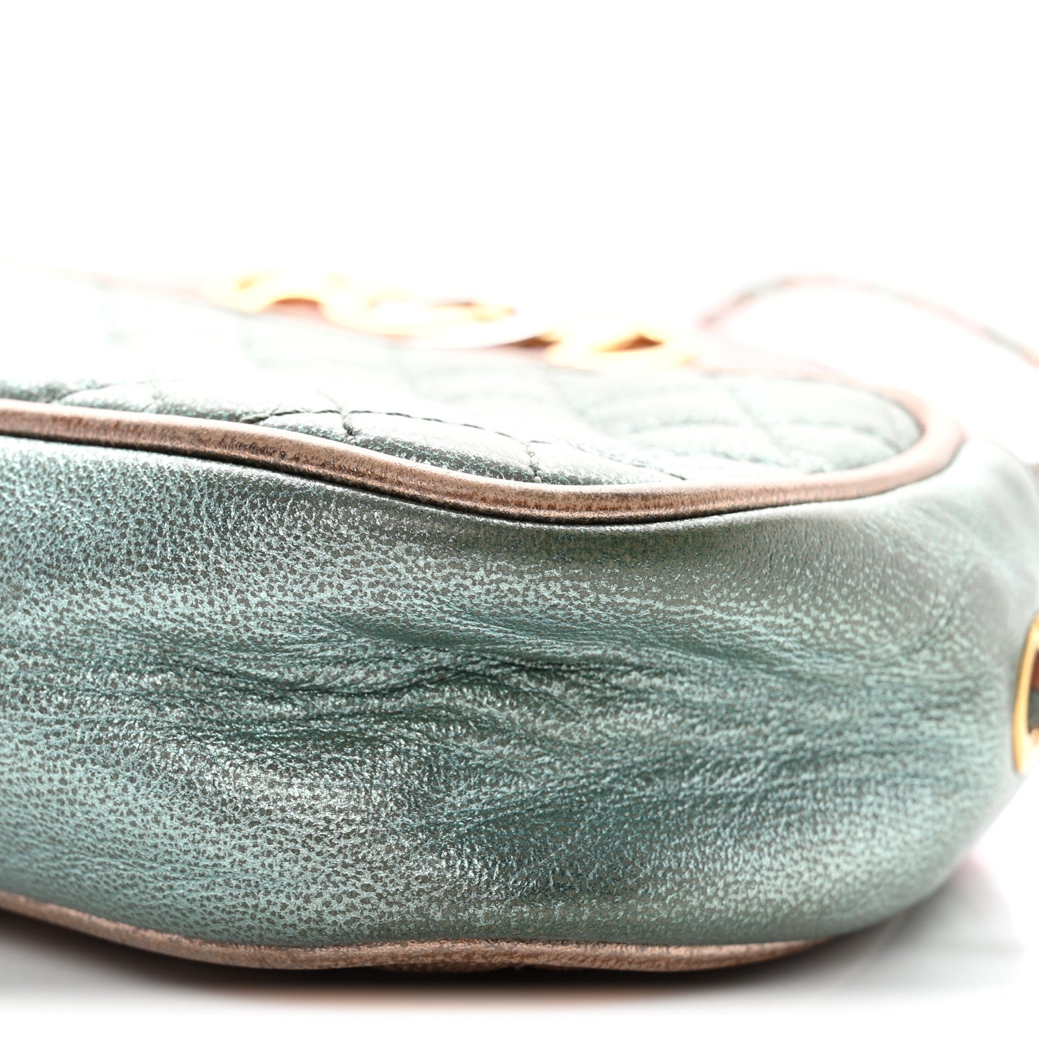 Gucci Laminated Nappa Trapuntata Mini Zumi Dome Shoulder Bag Rosa Lago Rame 9 of 10