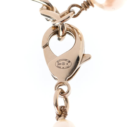 Chanel Pearl Crystal Dazzling Domino CC Necklace Gold Black 6 of 8