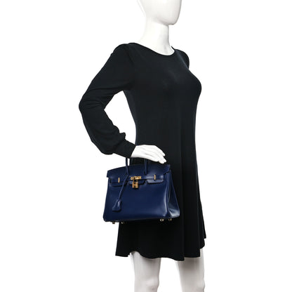 Hermes Tadelakt Birkin 25 Bleu Saphir 2 of 12