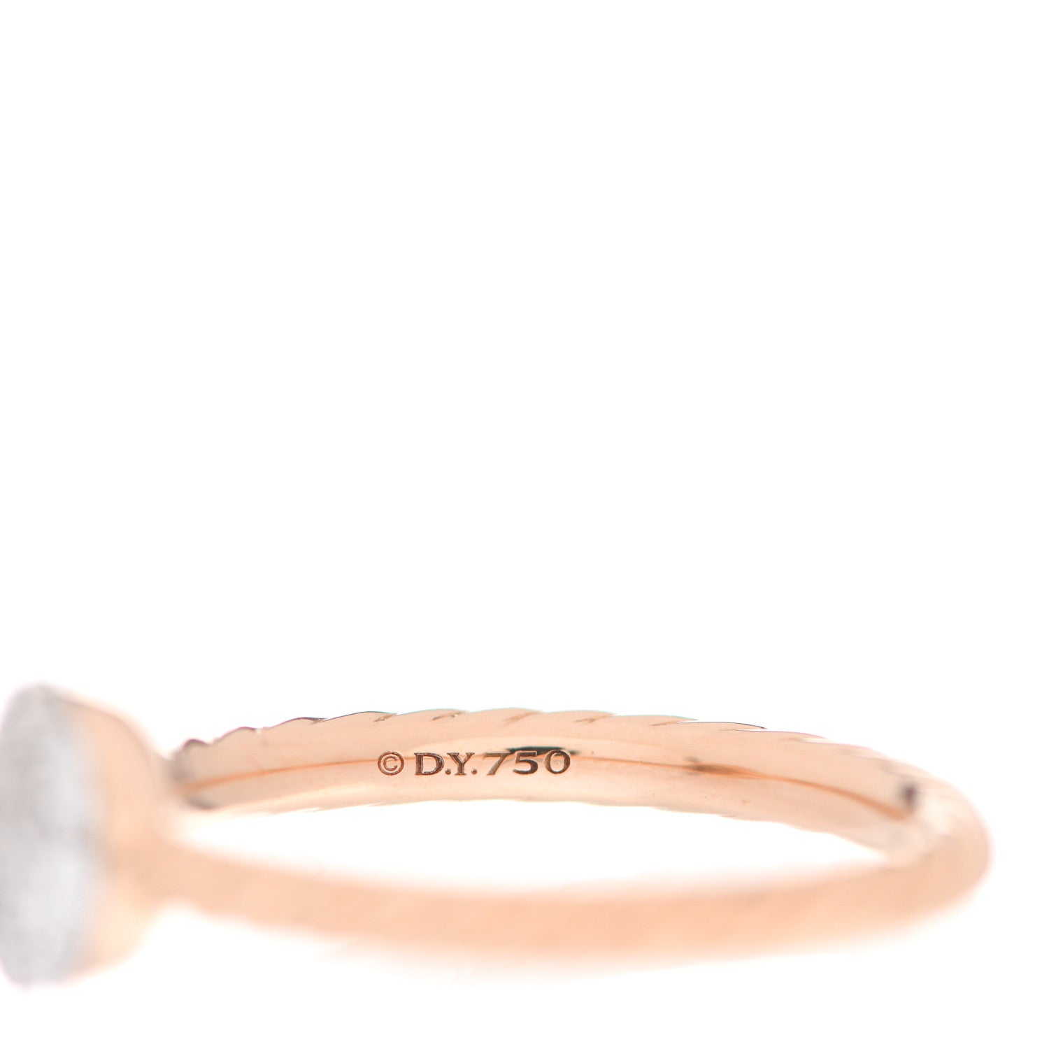 David Yurman 18K Rose Gold Diamond Petite Pave Round Ring 54 7 4 of 4