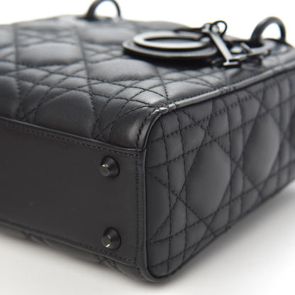Christian Dior Ultra Matte Calfskin Cannage Mini Lady Dior Black 9 of 10