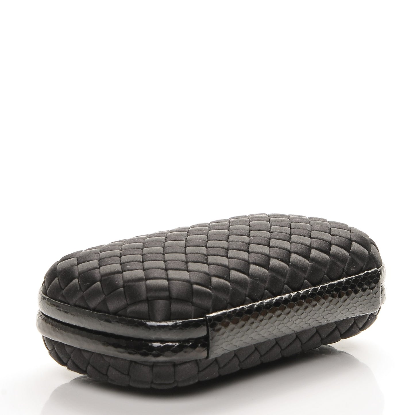 Satin Intreccio Impero Ayers Knot Clutch Black