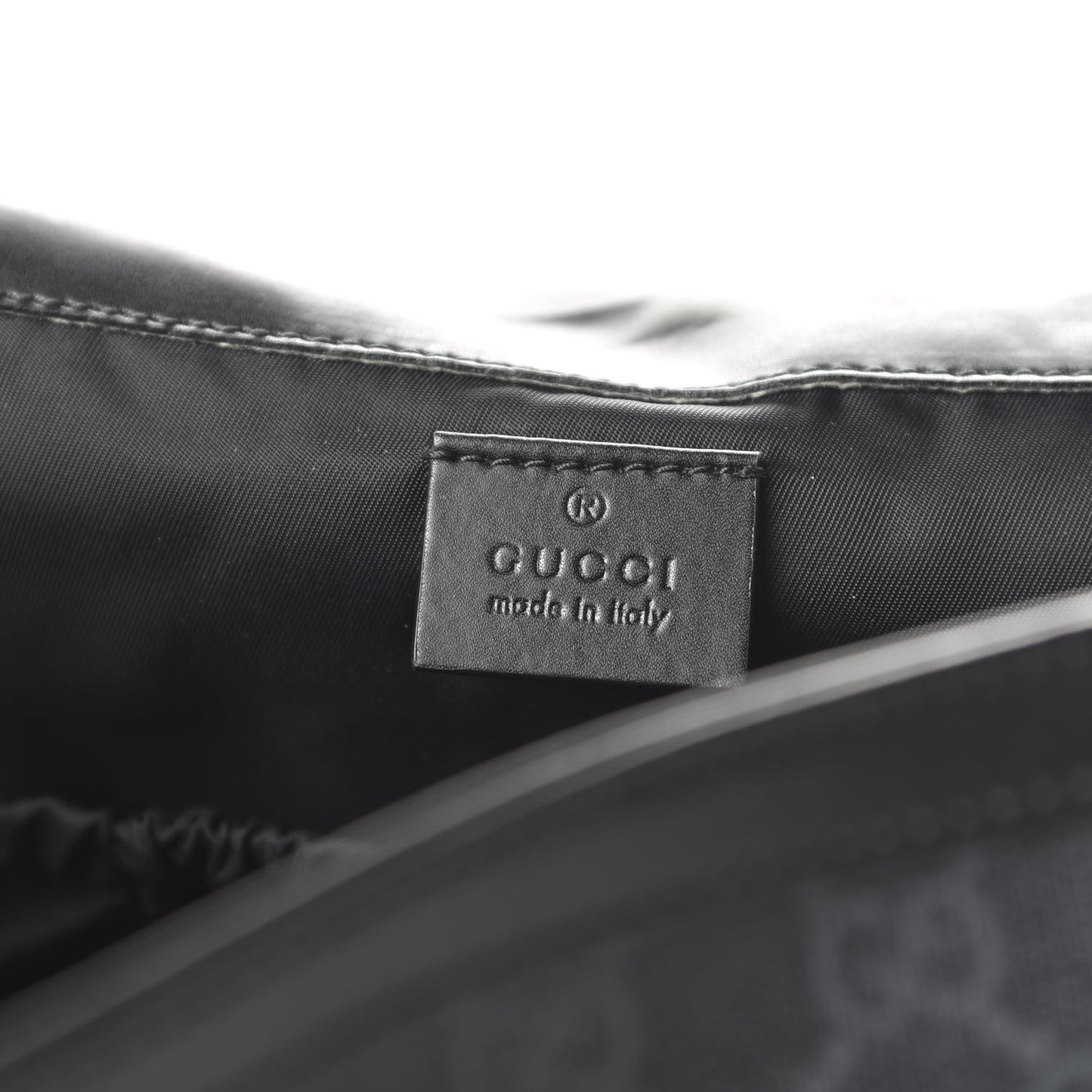 GG Supreme Monogram Web Messenger Diaper Bag Black Grey