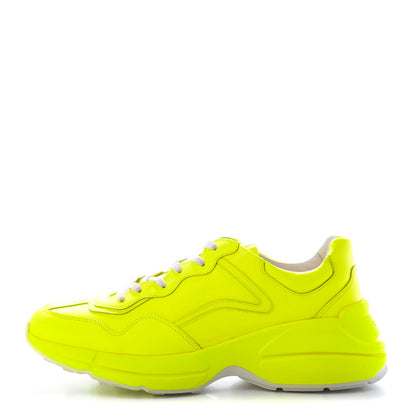 Gucci Calfskin Mens Rhyton Sneakers 10 Yellow Fluo 1 of 10