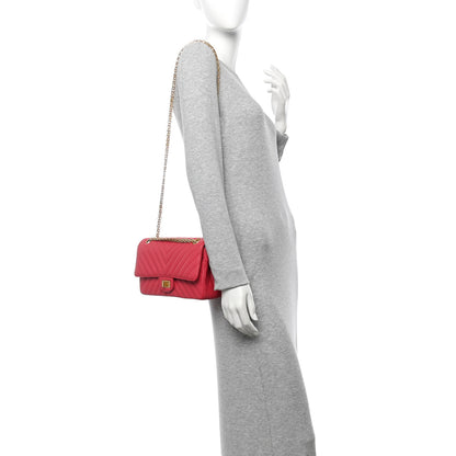 Chanel Sheepskin Chevron Quilted 2.55 Reissue 225 Flap Dark Pink 2 of 10