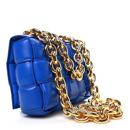Bottega Veneta Lambskin Maxi Intreccio Padded Chain Cassette Crossbody Bag Cobalt 3 of 8