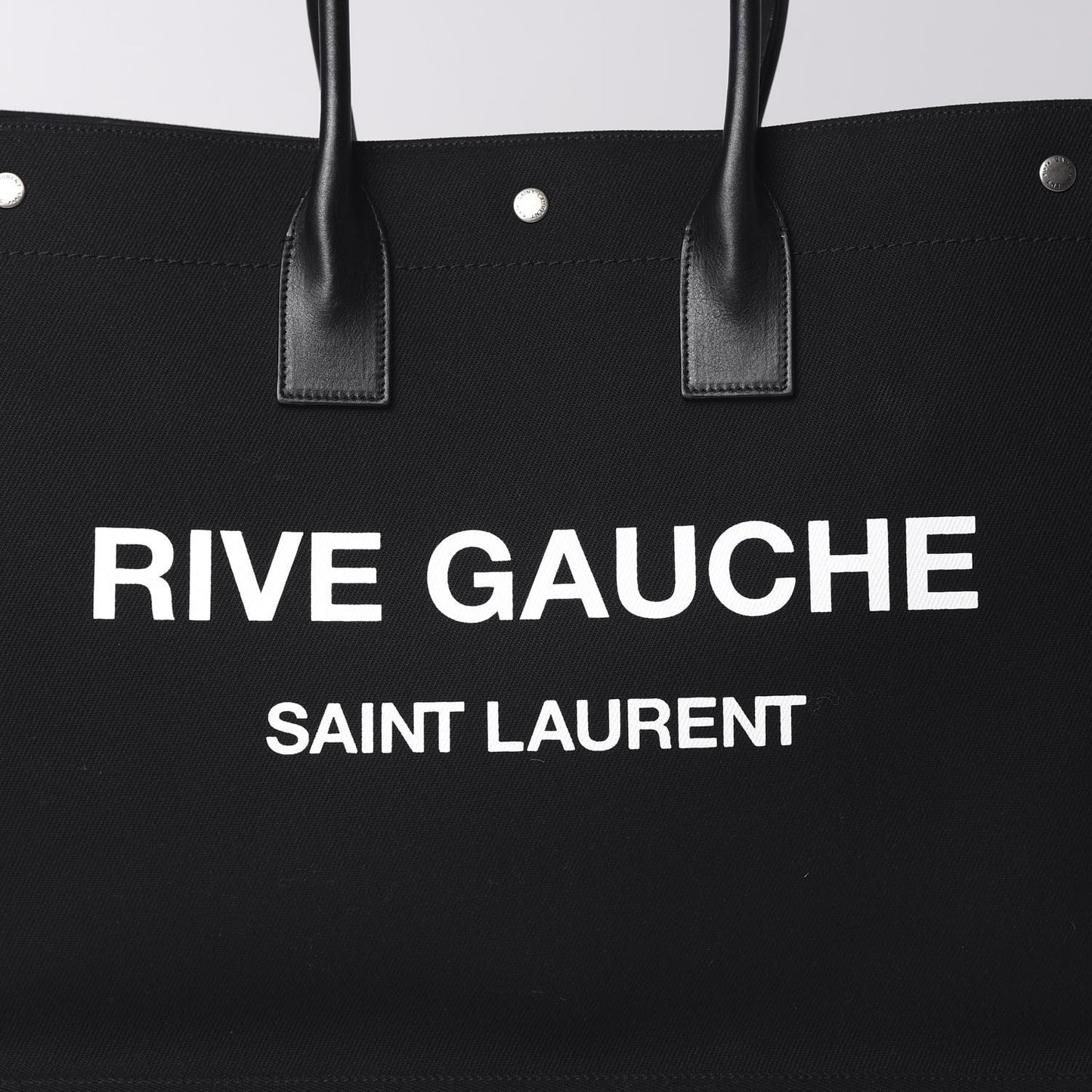 Linen Calfskin Rive Gauche Tote Black