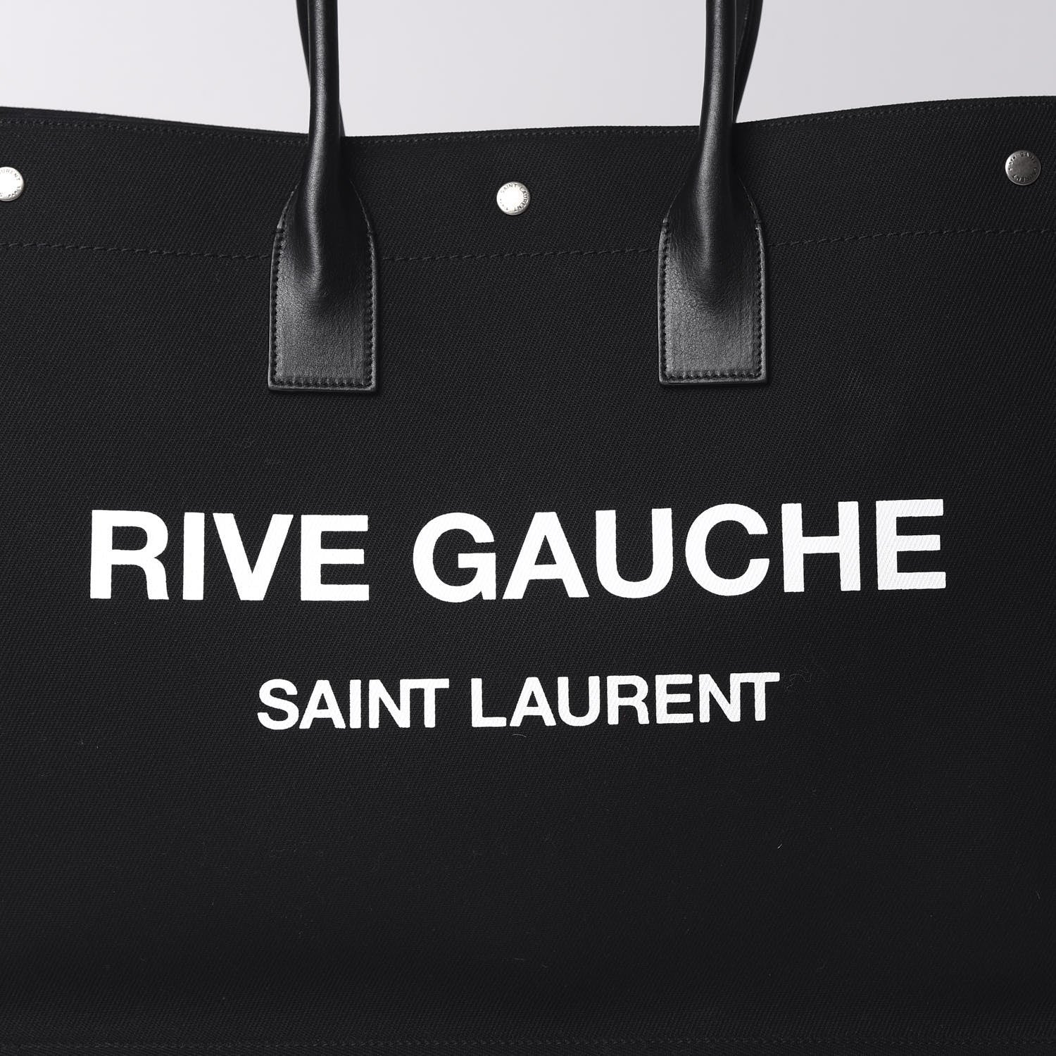 Saint Laurent Linen Calfskin Rive Gauche Tote Black 7 of 9