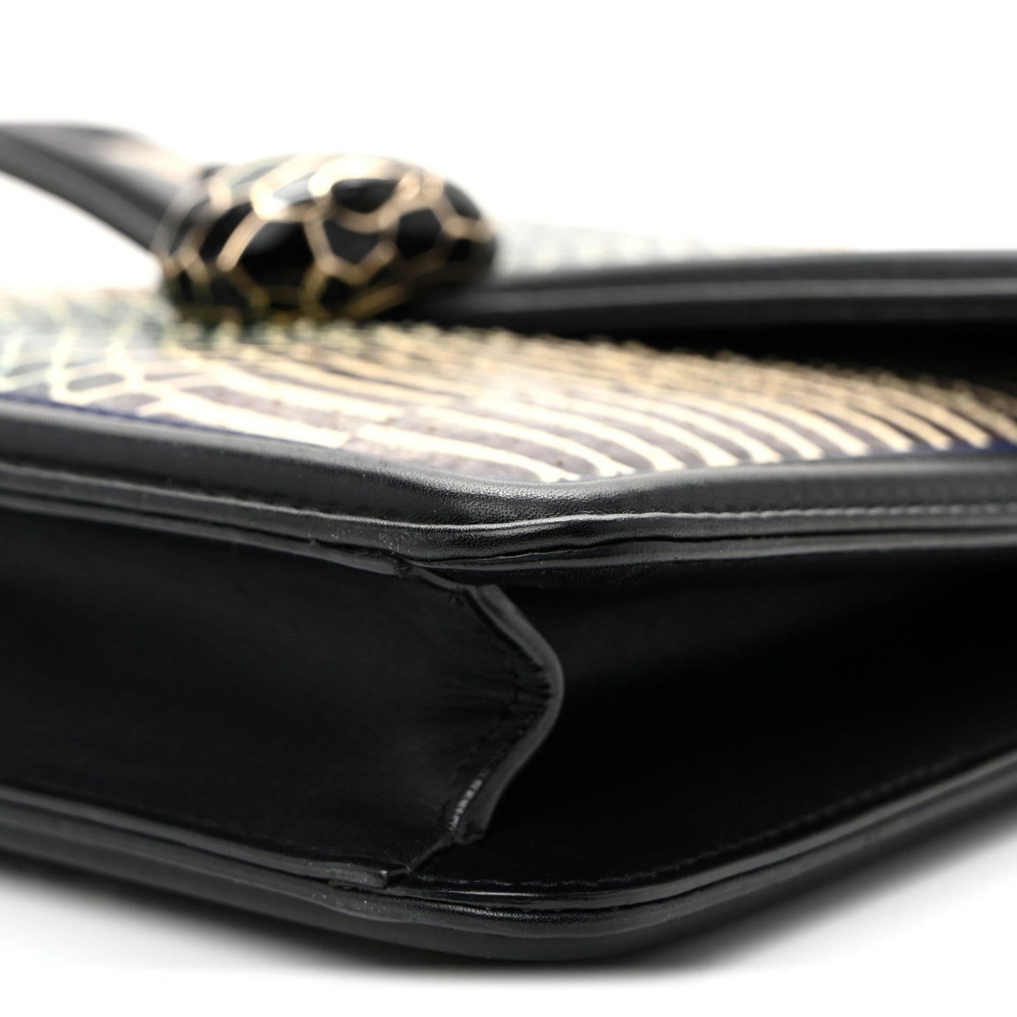 Calfskin Snakeskin Serpenti Forever Crossbody Bag Blue Black Multicolor