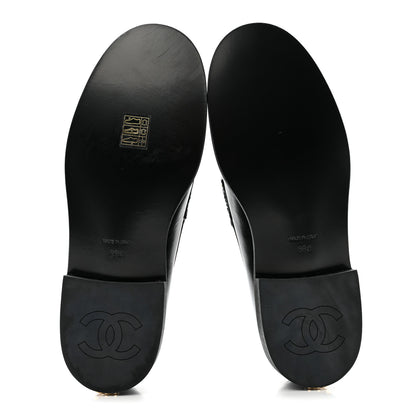 Chanel Calfskin Enamel Charms Mocassin Loafers 39 Black 7 of 11