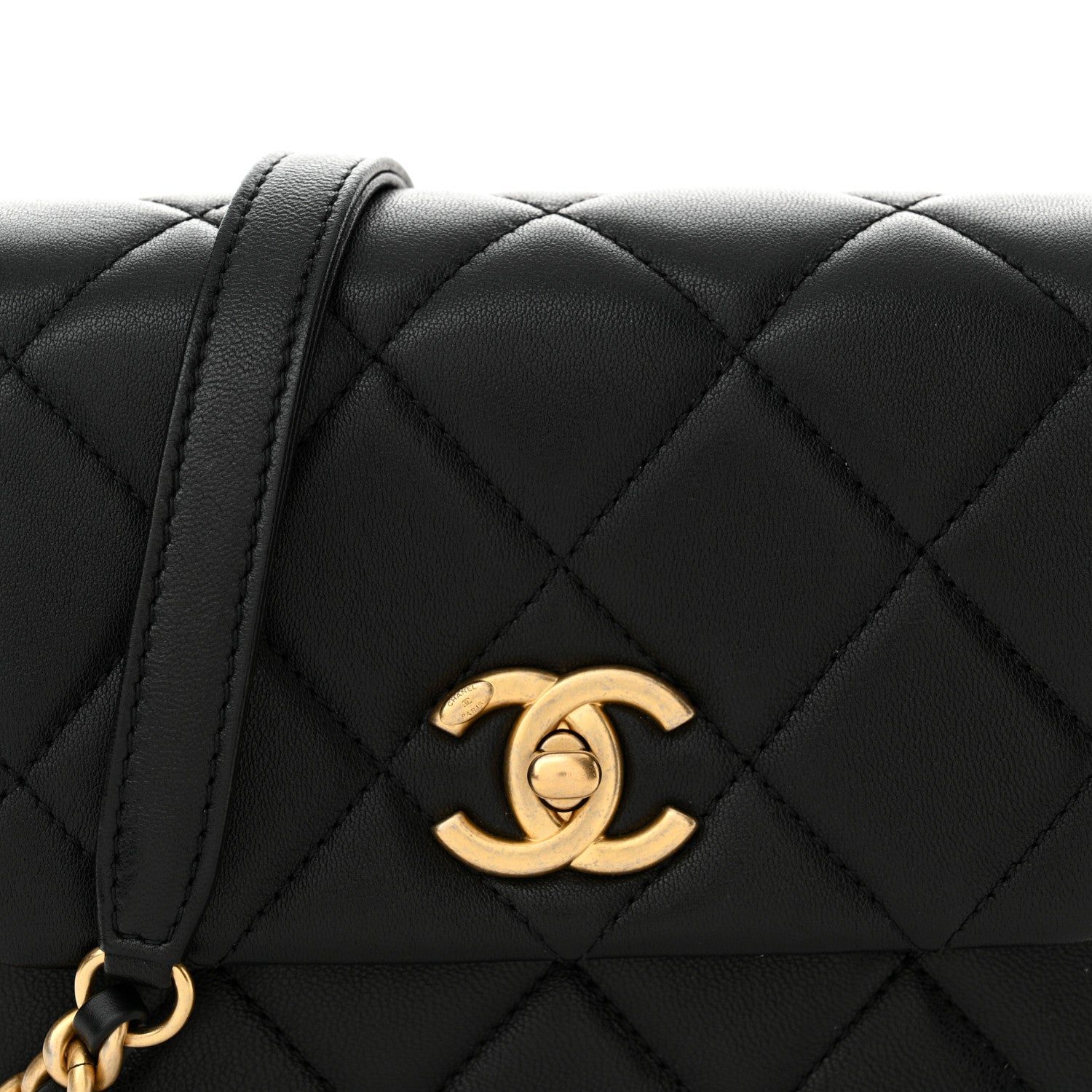 Chanel Lambskin Quilted Mini Side Note Flap Black 8 of 12
