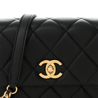 Chanel Lambskin Quilted Mini Side Note Flap Black 8 of 12