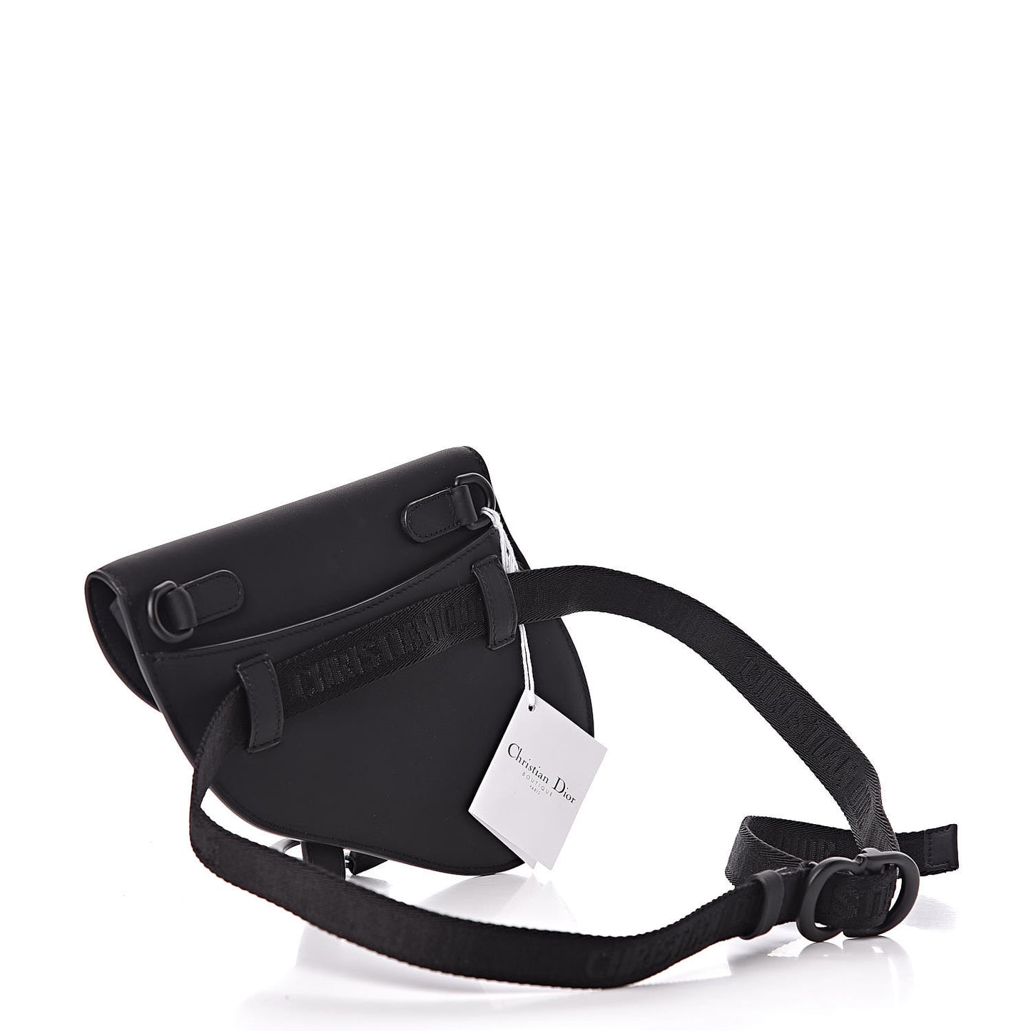 Ultra Matte Calfskin Saddle Belt Bag Black
