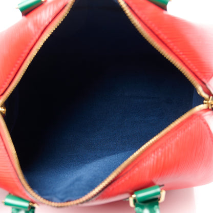 Louis Vuitton Epi Speedy Bandouliere 25 Coquelicot Vert Indigo 5 of 11