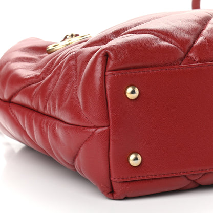 Chanel Lambskin Quilted Large Bowling Bag Red 8 of 11