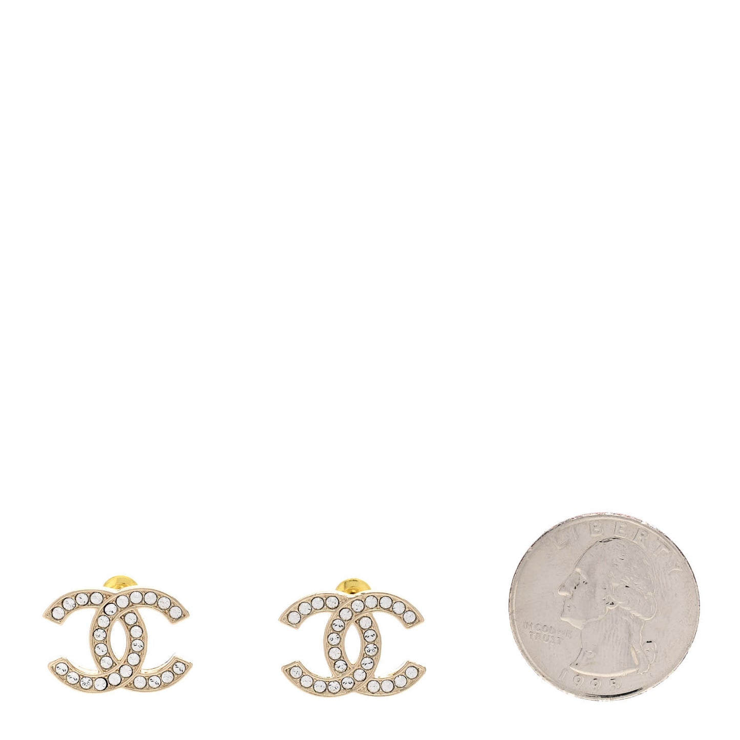 Crystal CC Earrings Gold