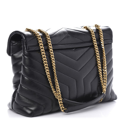 Saint Laurent Calfskin Y Quilted Monogram Medium Loulou Chain Satchel Black 3 of 9