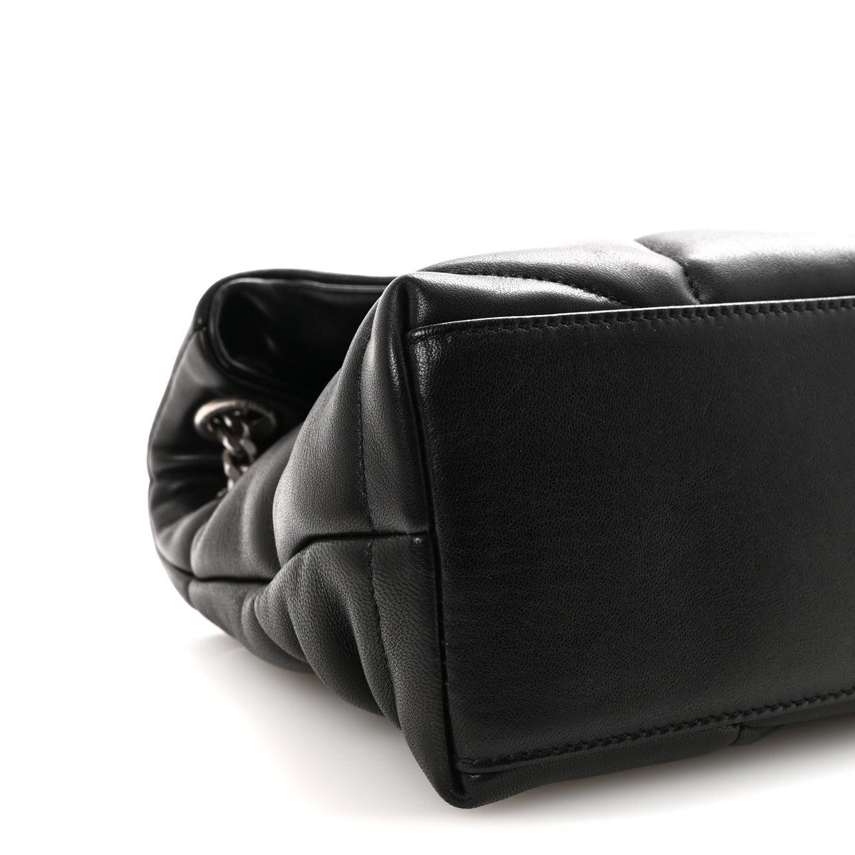 Saint Laurent Lambskin Quilted Small Loulou Puffer Monogram Chain Satchel Black 8 of 9