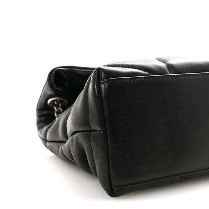 Saint Laurent Lambskin Quilted Small Loulou Puffer Monogram Chain Satchel Black 8 of 9