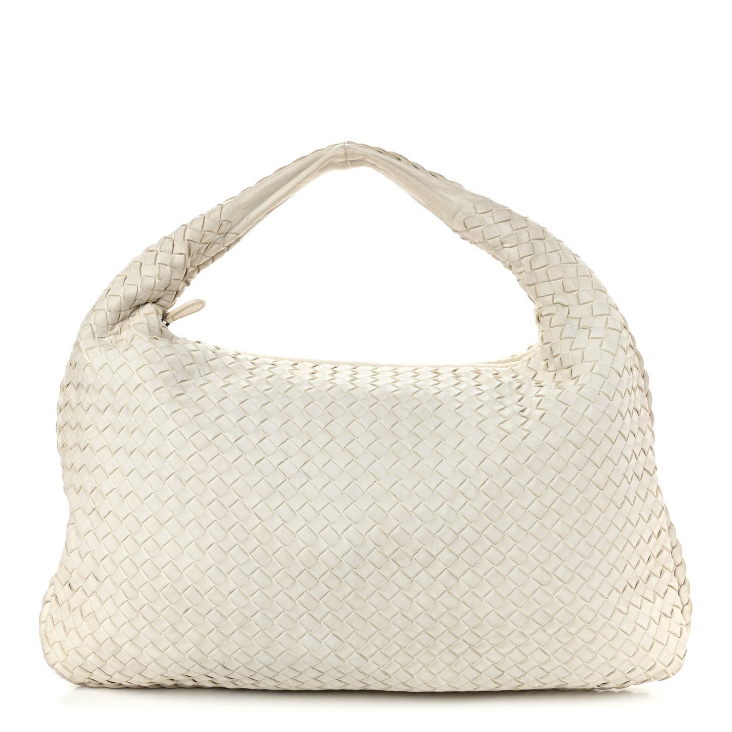 Nappa Intrecciato Large Veneta Hobo White