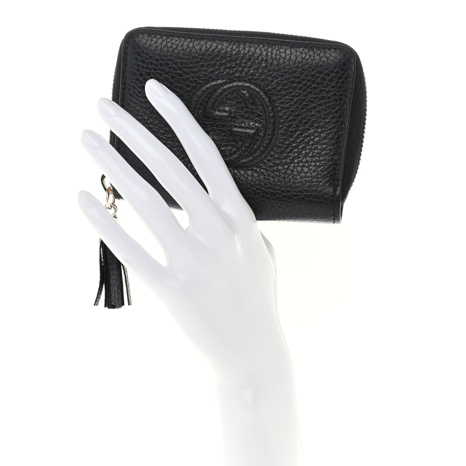 Gucci Pebbled Calfskin Small Soho Zip Around Wallet Black 2 of 10