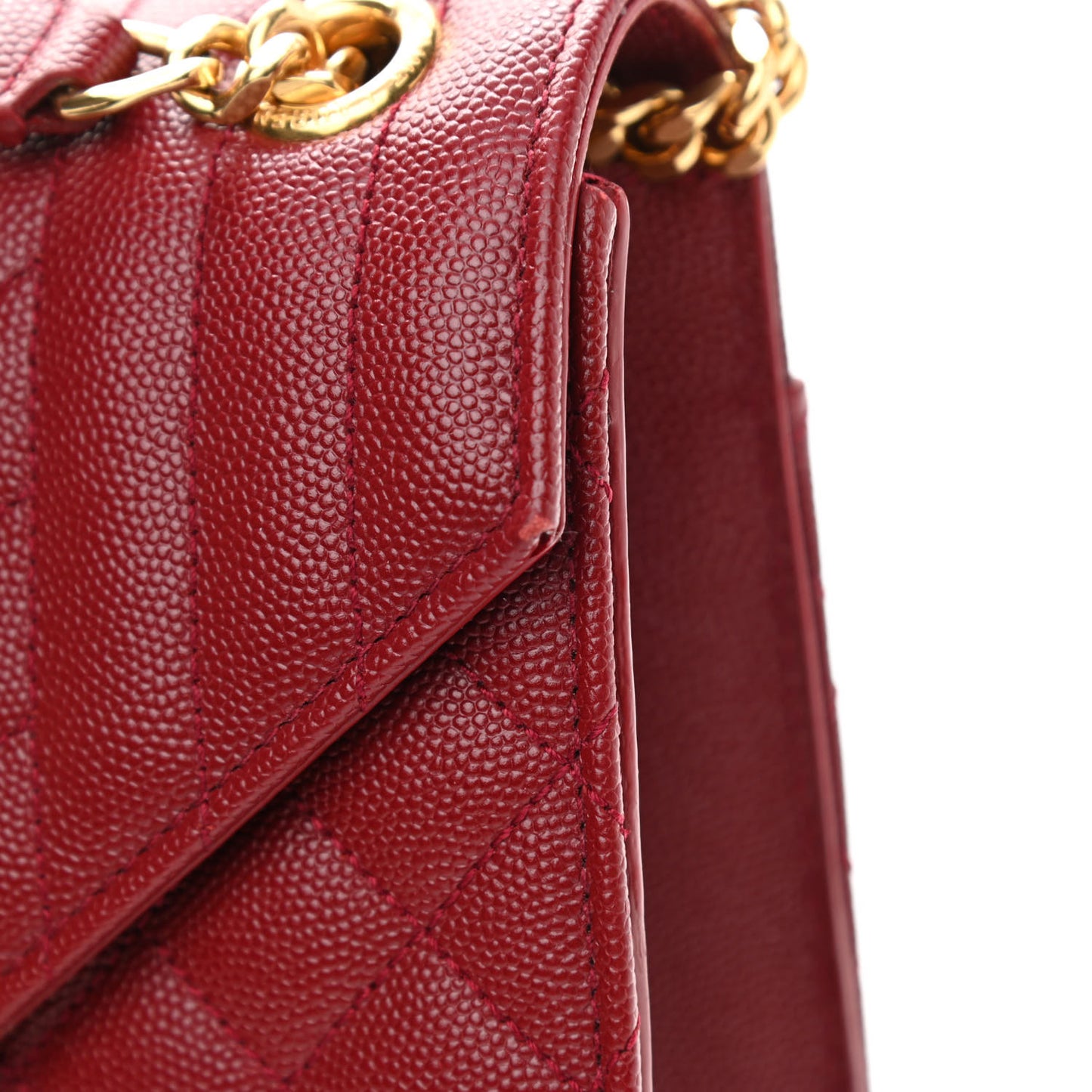 Grain De Poudre Textured Mixed Matelasse Triquilt Medium Monogram Satchel Oxblood