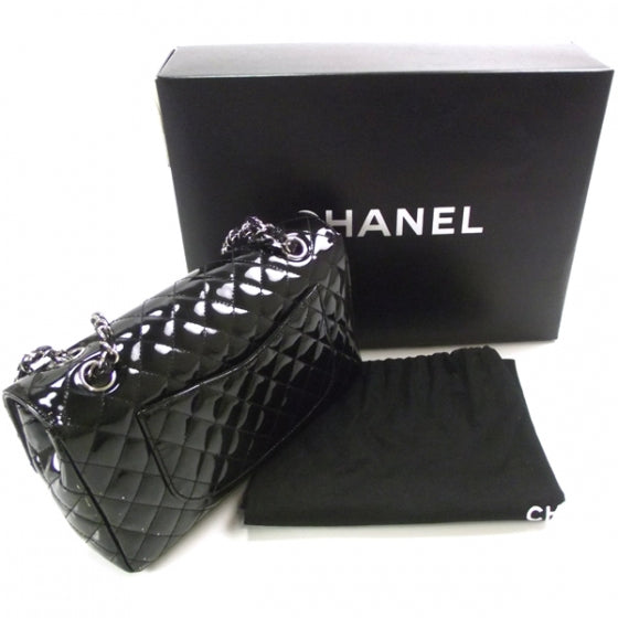 Chanel Patent Secret Label Medium Flap Black 3 of 14