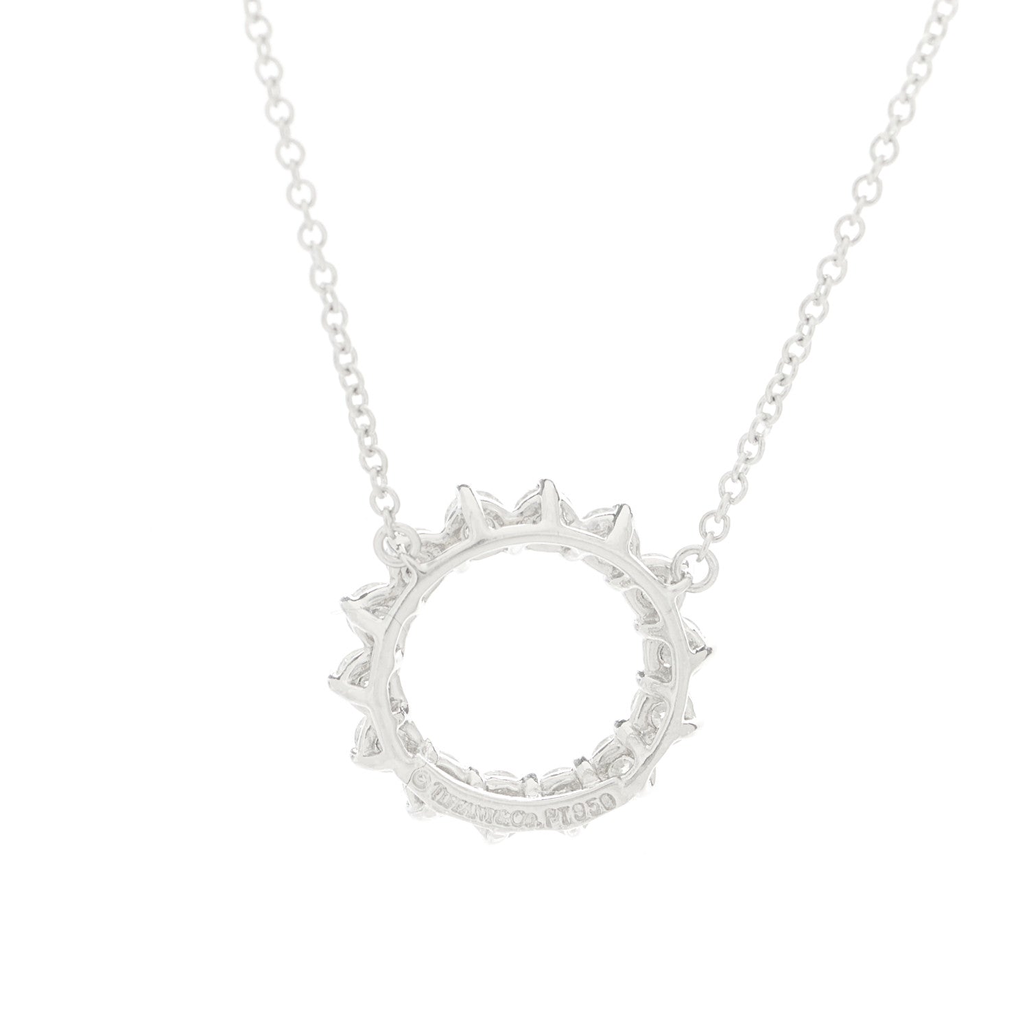 Tiffany Platinum Diamond Small Open Circle Pendant Necklace 6 of 6