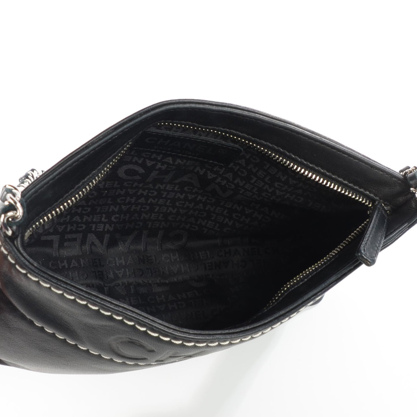 Leather Lax Pochette Bag Black