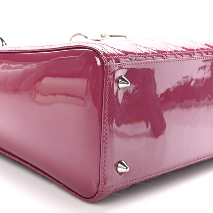 Christian Dior Patent Cannage Medium Lady Dior Dark Pink 9 of 10