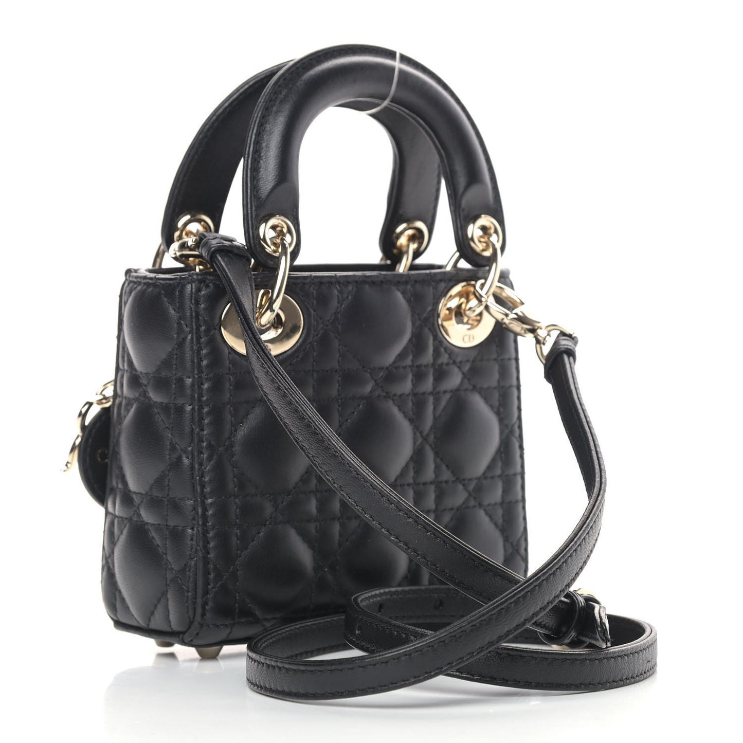 Lambskin Cannage Micro Lady Dior Black