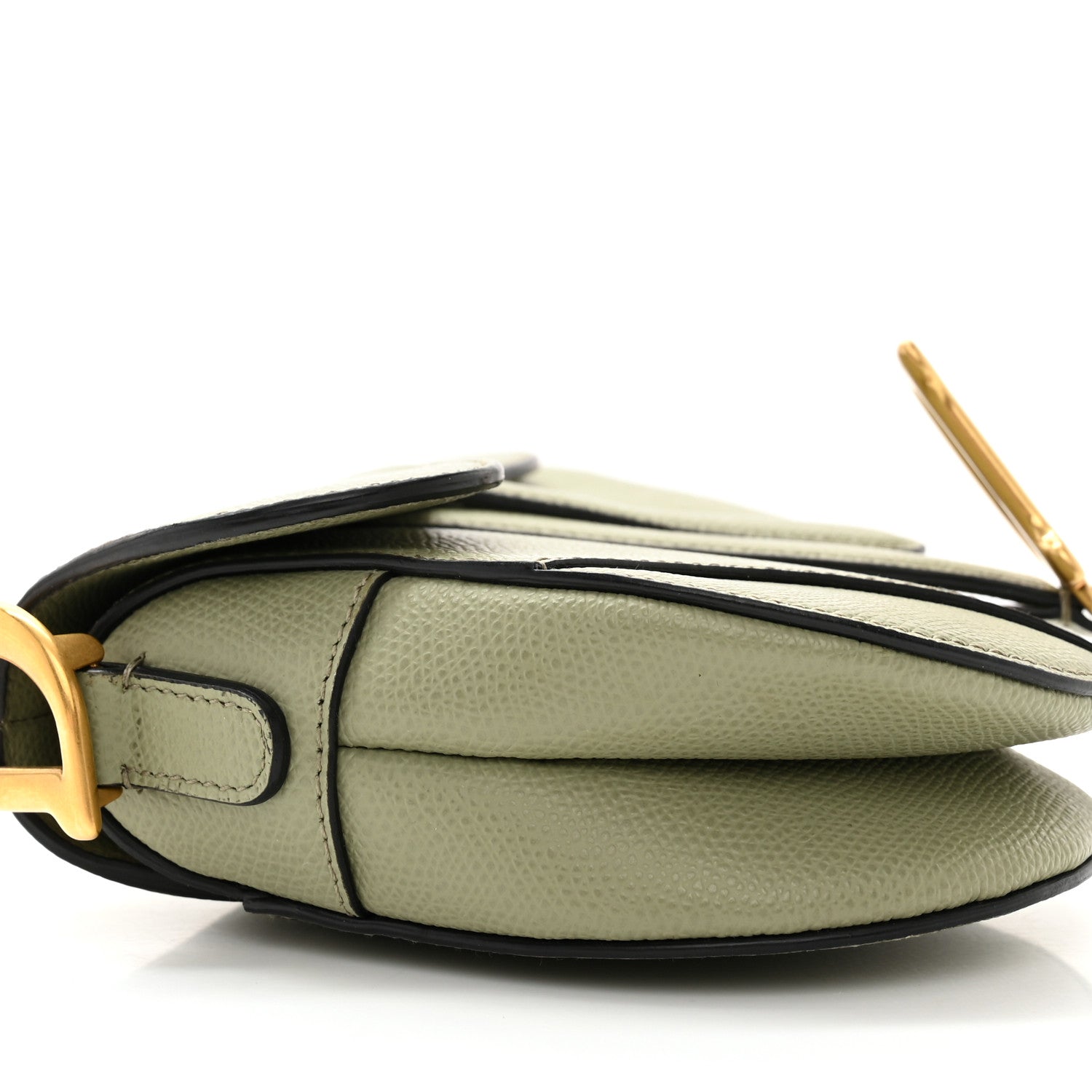 Christian Dior Grained Calfskin Mini Saddle Bag Green 9 of 10